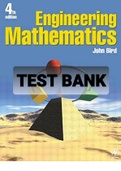 Exam (elaborations) TEST BANK FOR Engineering Mathematics 4th Edition By John Bird (Solutions Manual) 