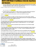 Exam &lpar;elaborations&rpar; MATH 225N Week 6 Confidence Intervals Questions and Answers 