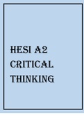 HESI A2 CRITICAL THINKING 2021&period;