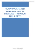 C How to Program: (8th Edition) by Paul J. Deitel. By: Paul Deitel , Harvey Deitel Latest Test Bank.