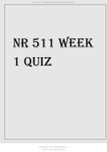 NR 511 Week 1 Quiz 2021.