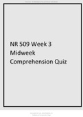 NR 509 Week 3 Midweek Comprehension Quiz.