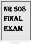 NR 508 Final Exam 2020.
