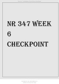 NR 347 Week 6 Checkpoint.