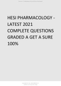 HESI PHARMACOLOGY - LATEST 2021 COMPLETE QUESTIONS GRADED A GET A SURE 100%