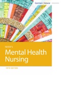 Exam (elaborations) Neebs Mental Health Nursing 5th Edition. Neeb's Mental Health Nursing, ISBN: 9780803669130