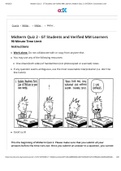  ISYE6501  Midterm Quiz 2 - GT Students and Veried MM Learners