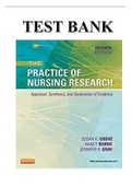 THE PRACTICE OF NURSING RESEARCH 7TH EDITION APPRAISAL, SYNTHESIS, AND GENERATION OF EVIDENCE BY SUSAN GROVE NANCY BURNS JENNIFER GRAY - ISBN: 9780323293310 AND ISBN: 9781455748051