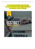 ECS 1601 ECONOMICS TEST BANK (LATEST UPDATE) MACROECONOMICS QUESTIONS AND ANSWERS
