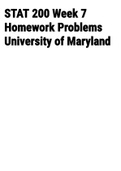 Exam &lpar;elaborations&rpar; STAT 200 Week 7 Homework Problems University of Maryland 