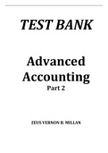 Exam &lpar;elaborations&rpar; TEST BANK Advanced Accounting Part 2 ZEUS VERNON B&period; MILLAN 2015 Edition 