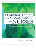 Test Bank for Leadership and Management for Nurses 3rd Edition by Finkelman