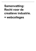 Samenvatting Recht in de creatieve industrie&comma; ISBN&colon; 9789046905869  M206 Recht Voor De Creatieve Industrie