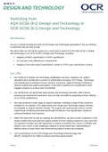 Switching from AQA GCSE (9-1) Design and Technology to OCR GCSE (9-1) Design and Technology