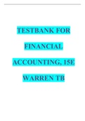 Test Bank for Financial Accounting, 15edition Warren/ Reeve/ Duchac