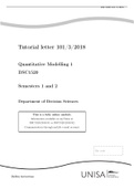 Tutorial letter 101/3/2018 Quantitative Modelling 1 DSC1520 Semesters 1 and 2