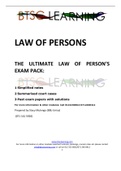 PVL 1501 THE ULTIMATE LAW OF PERSON’S EXAM PACK: 1 Simplified notes 2 Summarised court cases 3 Past exam papers with solutions