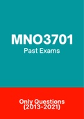MNO3701 - Exam Prep. Questions (2013-2021)