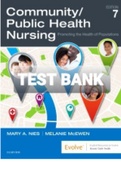 Exam (elaborations) TEST BANK FOR Community Public Health Nursing 7th Edition By Nies and Melanie 