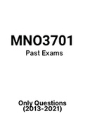 MNO3701 - Exam Prep. Questions (2013-2021) 