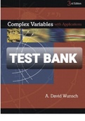 Exam (elaborations) TEST BANK FOR Complex Variables with Applications By A. David Wunsch and Michael F. Brown (Solution Manual) 
