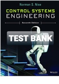 Exam (elaborations) TEST BANK FOR Control Systems Engineering 7th Edition By Norman S. Nice (Solutions Manual to ISBN 9781118170519) 