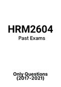 HRM2604 - Past Exam Papers (2017-2021) 