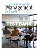 Exam (elaborations) TEST BANK HUMAN RESOURCES MANAGEMENT IN CANADA DESSLER G., COLE N 
