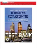 Exam (elaborations) Test Bank For Cost Accounting, 14e (HorngrenDatarRajan) 