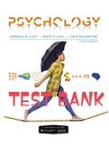 Exam (elaborations) Test Bank For Scientific American Psychology 1st Edition-licht 