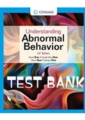 Exam (elaborations) Test Bank For Understanding Abnormal Behavior 10th Edition Sue 