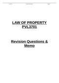 PVL3701 Revision Questions and Memo.