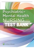 Exam &lpar;elaborations&rpar; TEST BANK PSYCHIATRIC-MENTAL HEALTH NURSING 8TH EDITION BY VIDEBECK 