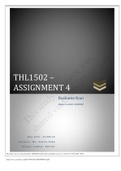 THL1502 – ASSIGNMENT 4 2021.