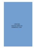CRW2601 SOUTH AFRICAN CRIMINAL LAW
