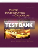 Exam (elaborations) TEST BANK FOR Finite Mathematics 7th Edition By Margaret L. Lial, Raymond N. Greenwell and Nathan P. Ritchey  