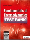 Exam (elaborations) TEST BANK FOR Fundamentals of Thermodynamics 7th Edition By Claus Borgnakke, Richard E. Sonntag (Solution Manual) 