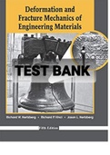 Exam &lpar;elaborations&rpar; TEST BANK FOR Deformation and Fracture Mechanics of Engineering Materials 5Edition By Richard W&period; Hertzberg &lpar;Solution Manual&rpar;-Converted 