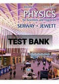 Exam (elaborations) TEST BANK FOR Serway & Jewett’s Physics for Scientists and Engineers 9th Edition VOLUME 1 By Raymond A. Serway and John W. Jewett (Study Guide with Student Solutions Manual) 