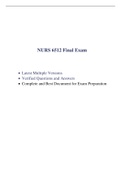 NURS 6512 Final Exam (7 Versions, 700 Q & A, Latest-2021) / NURS 6512N Final Exam / NURS6512 Final Exam / NURS6512N Final Exam: |Verified Q & A, Complete Document for EXAM|