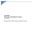 Test Bank - Maternity and Pediatric Nursing (3rd Edition) by Ricci, Kyle, and Carman Already graded A
