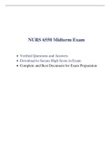 NURS 6550 Midterm Exam (100 Q & A, Latest-2021) / NURS 6550N Midterm Exam / NURS6550 Midterm Exam / NURS6550N Midterm Exam |Verified Q & A, Complete Document for EXAM|
