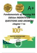 Test Bank for Fundamentals of Nursing 9th Edition indentified Questions and Answers 2024 version
