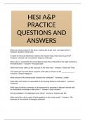 HESI A&P PRACTICE QUESTIONS AND ANSWERS