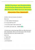 NASM Physique and Bodybuilding  Coach Exam Questions Reviewed  And Revised With Correct Answers   <Guarantee Pass &vert;Updated&excl;&excl;> 