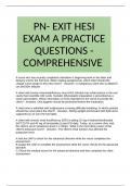 PN- EXIT HESI EXAM A PRACTICE QUESTIONS - COMPREHENSIVE 