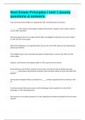 Real Estate Principles I Unit 1 &lpar;exam&rpar; questions & answers&period;