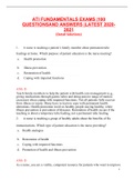 ATI FUNDAMENTALS EXAMS &vert;100 QUESTIONSAND ANSWERS &vert;LATEST 2020-2021