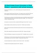 &lpar;1&rpar; Real Estate Exam Principles of Real Estate 1  questions with actual answers&period;