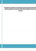 PSY210H5 Introduction to Developmental Psychology PAST FINAL EXAM questions and answers &lpar;with Ruth Speidel&rpar; University of Toronto